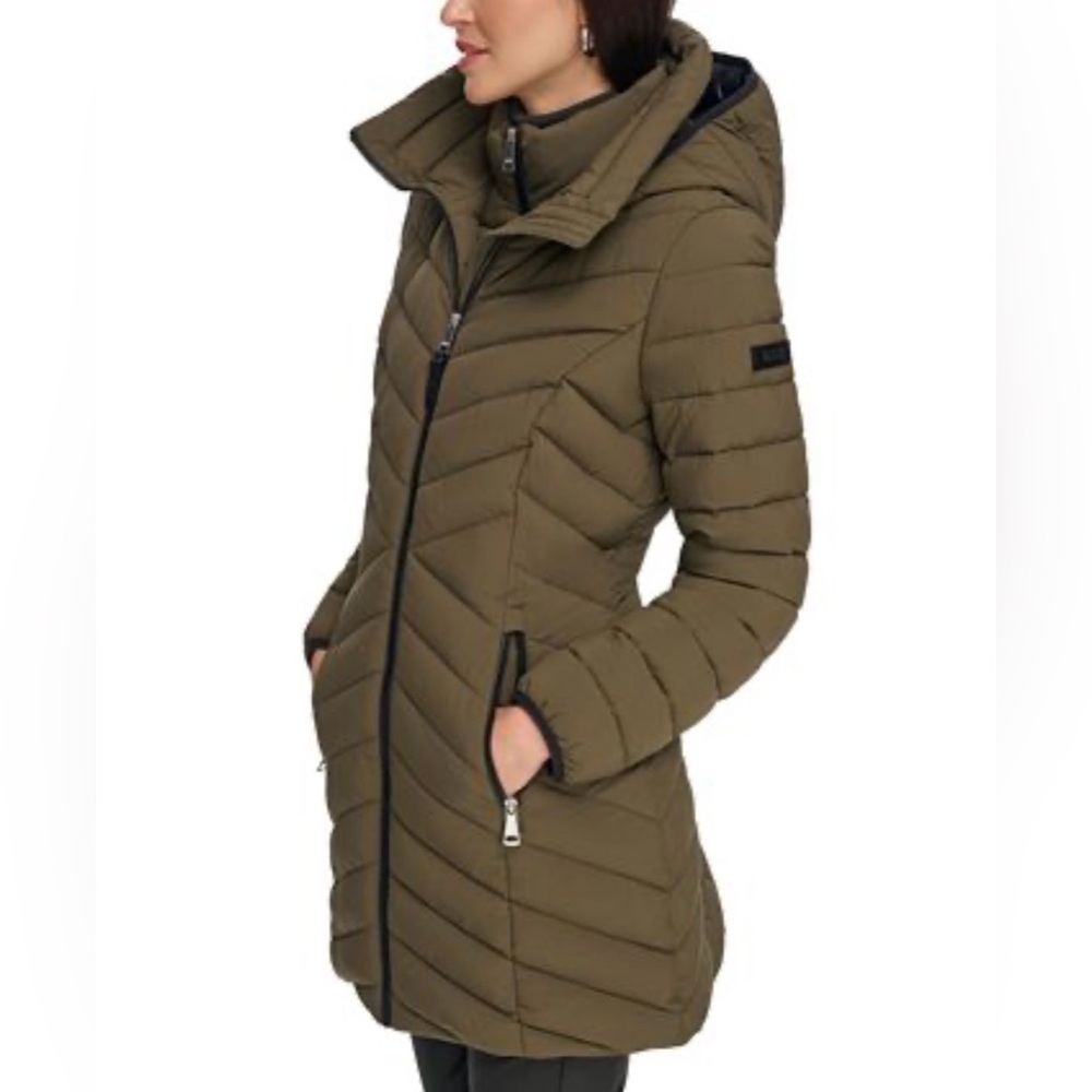 DNKY Double-Zip Quilted Medium Puffer Jacket